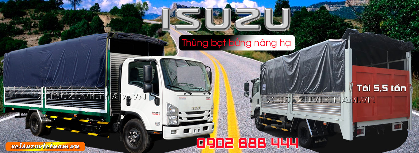 Xe tải Isuzu 5T5 thùng mui bạt bửng nâng - NQR75ME4