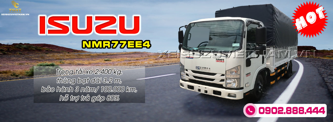 Xe tải Isuzu 2T4 thùng mui bạt - NMR77EE4