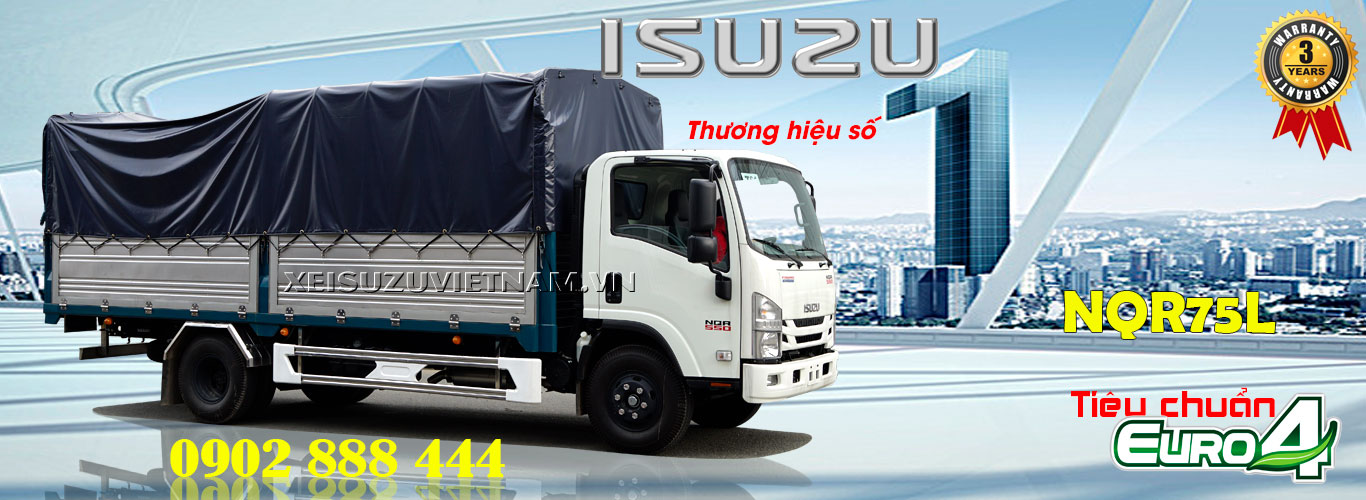 Xe tải Isuzu 5 tấn thùng mui bạt - NQR75LE4