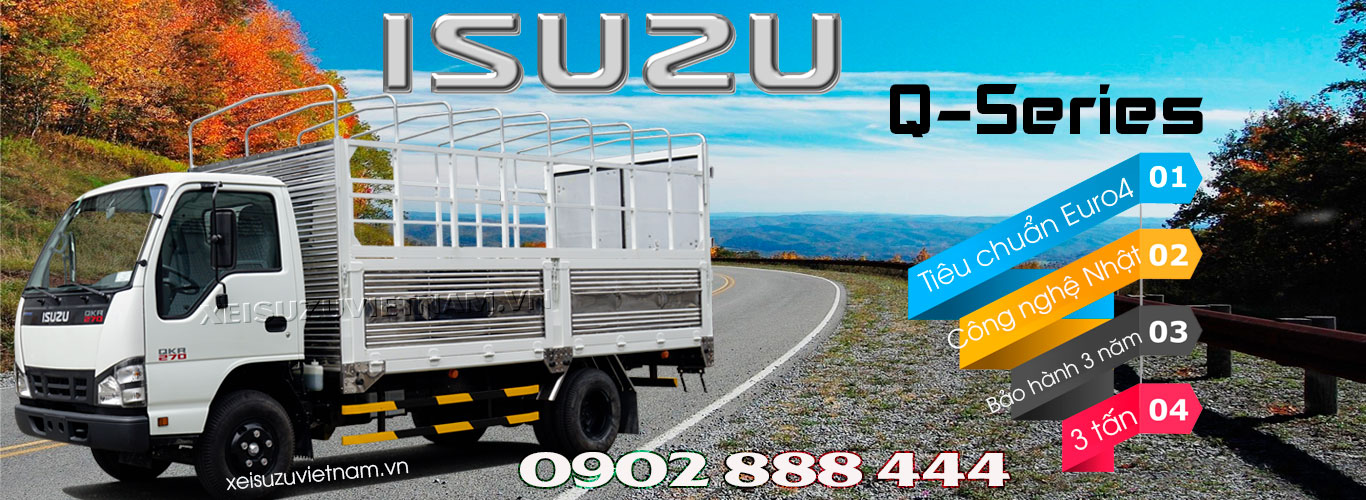 Xe tải Isuzu 3 tấn thùng bạt - QKR77HE4