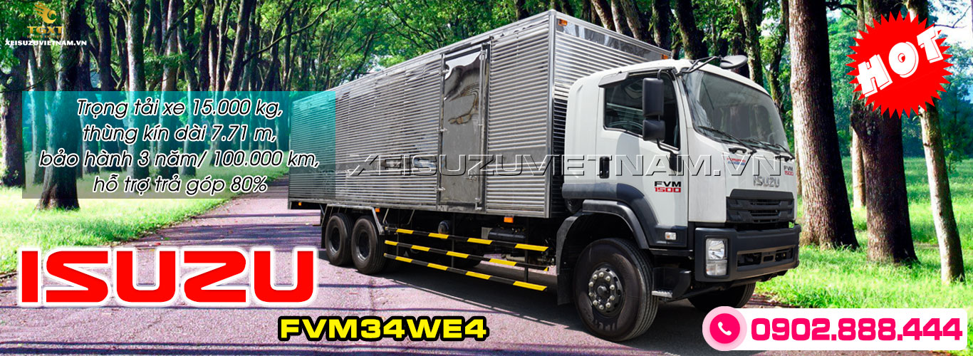 Xe tải Isuzu 14T5 thùng kín - FVM34WE4