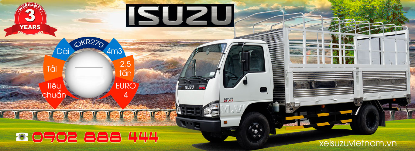 Xe tải Isuzu 2T5 thùng bạt - QKR77HE4